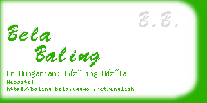 bela baling business card